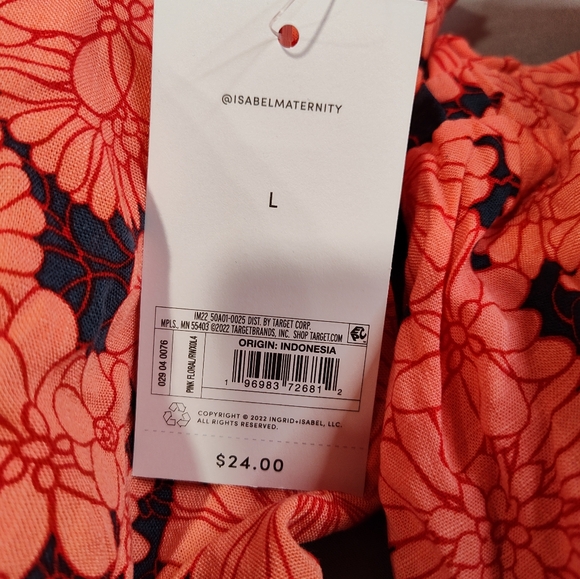 Isabel Maternity Drapey Knit Shorts Pink Floral - Picture 9 of 10